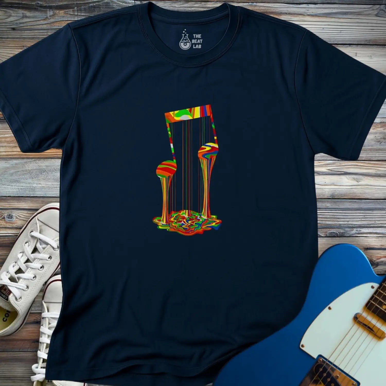 Melting Note T-shirt - Navy / S - T-Shirt