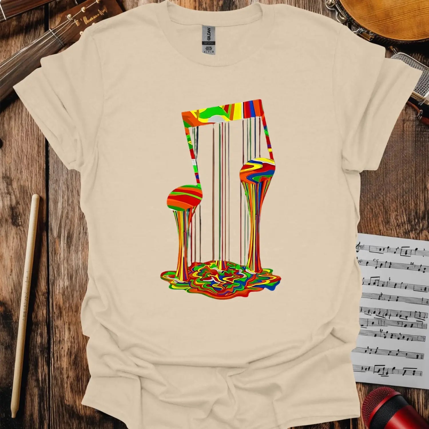 Melting Note T-shirt - S / Sand - T-Shirt