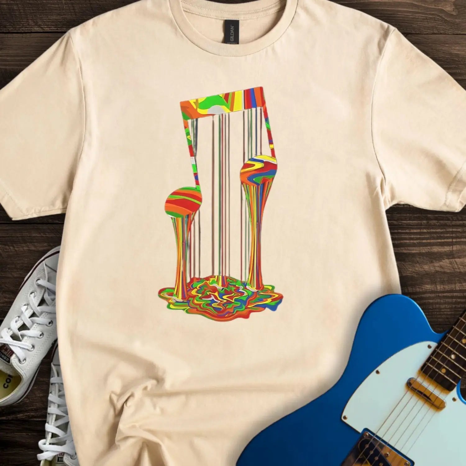 Melting Note T-shirt - Sand / S - T-Shirt