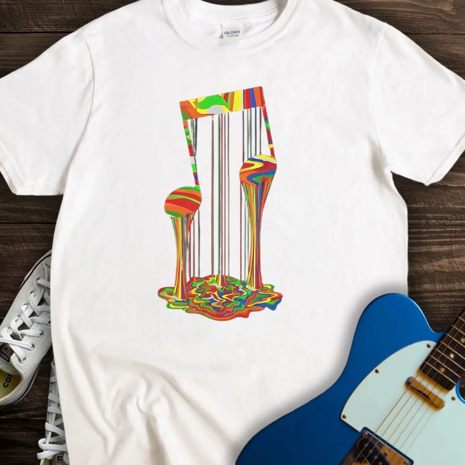 Melting Note T-shirt - White / S - T-Shirt