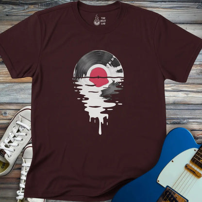 Melting Vinyl Record T-shirt - Dark Chocolate / S - T-Shirt