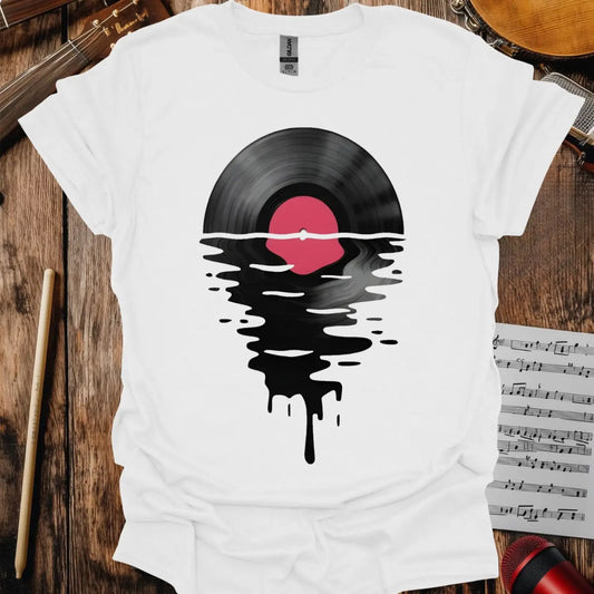 Melting Vinyl Record T-shirt White
