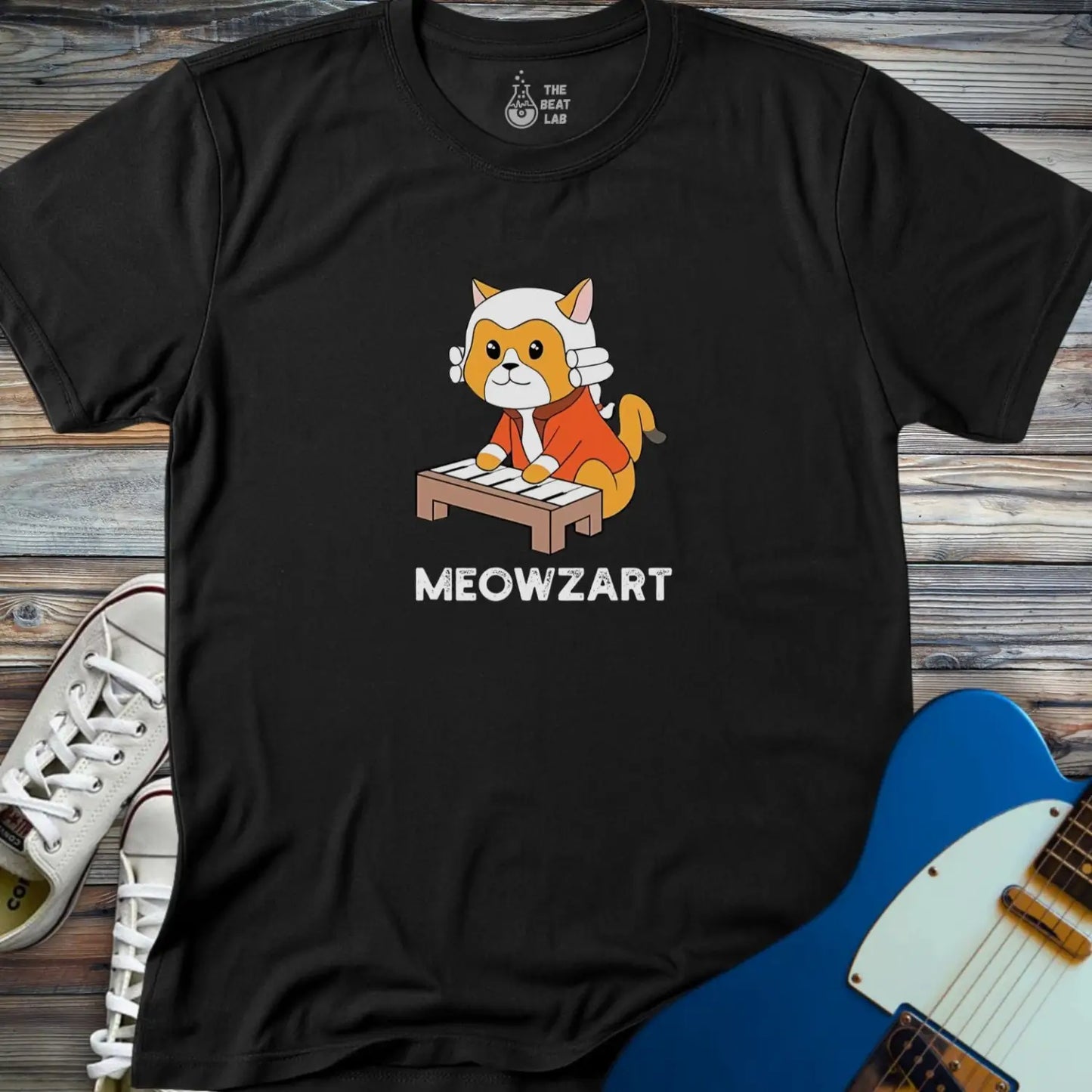 Meowzart T-shirt - Black / S - T-Shirt