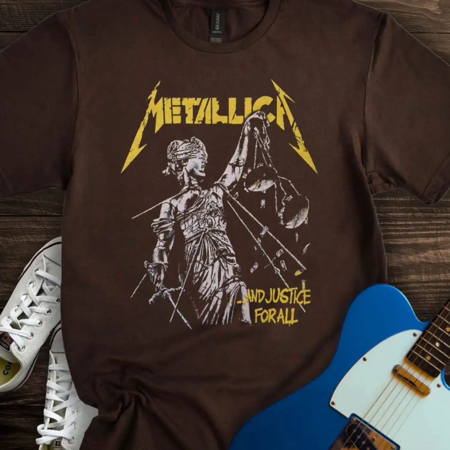 Metallica Justice For All T-shirt Dark Chocolate