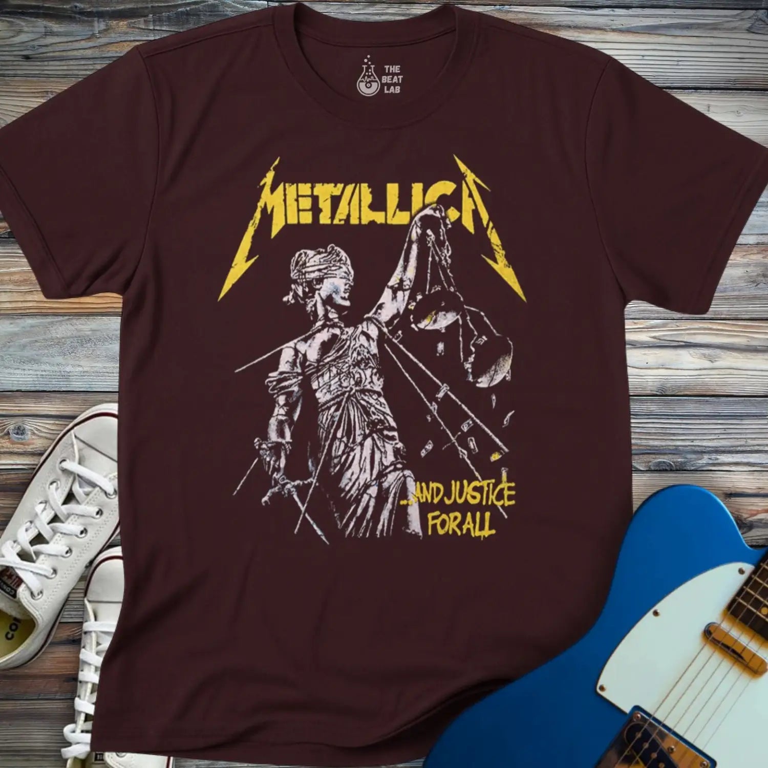 Metallica Justice For All T-shirt - Dark Chocolate / S - T-Shirt