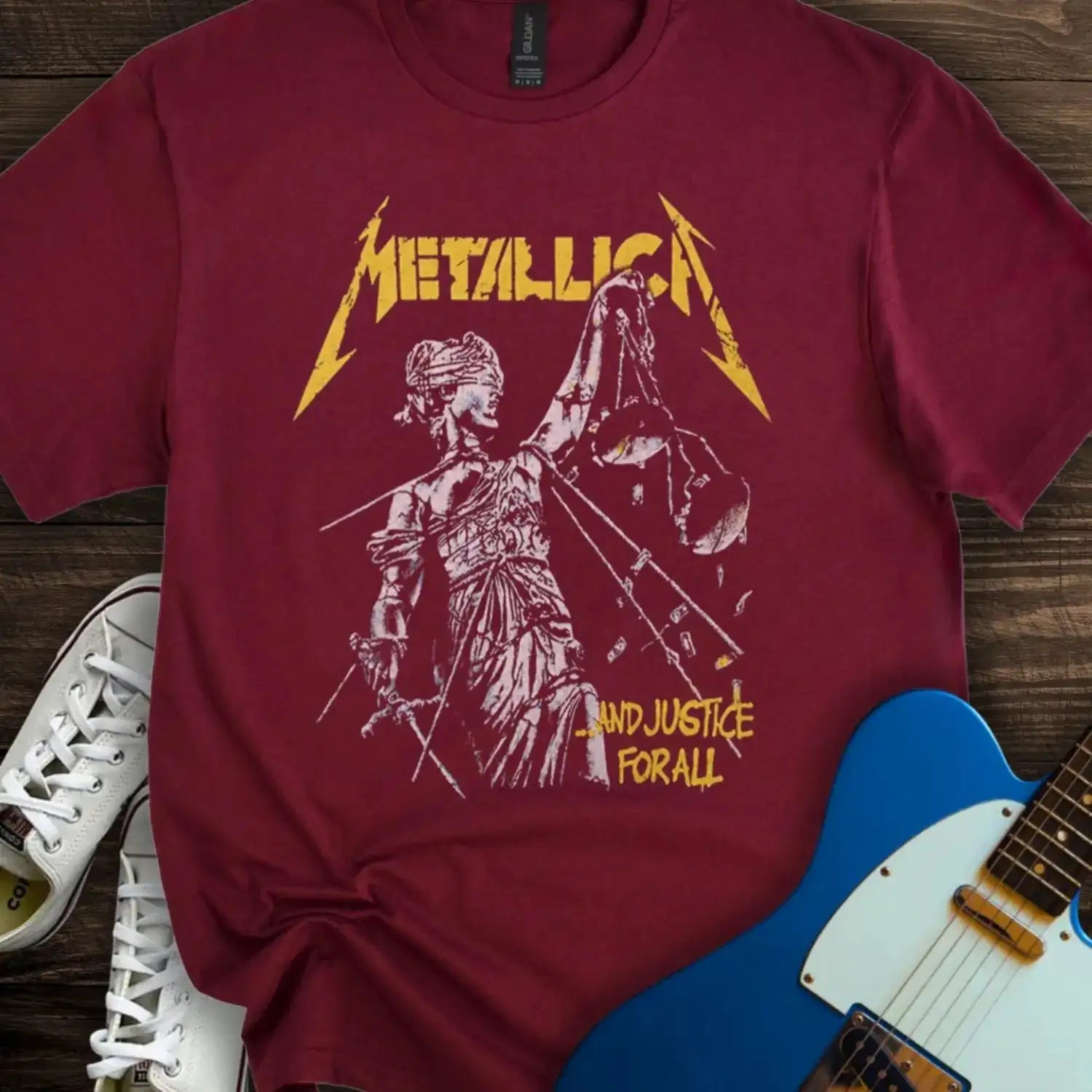 Metallica Justice For All T-shirt Maroon