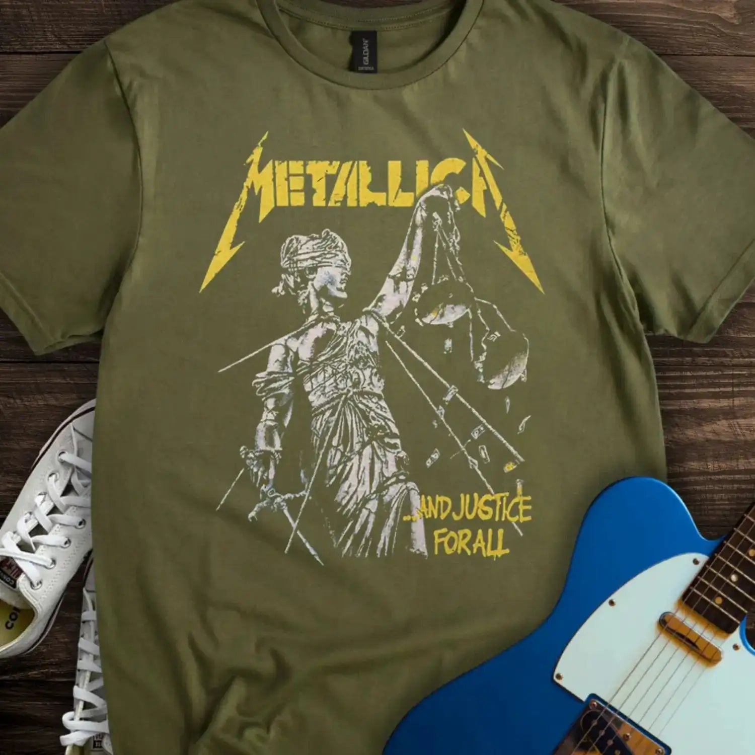 Metallica Justice For All T-shirt Military Green