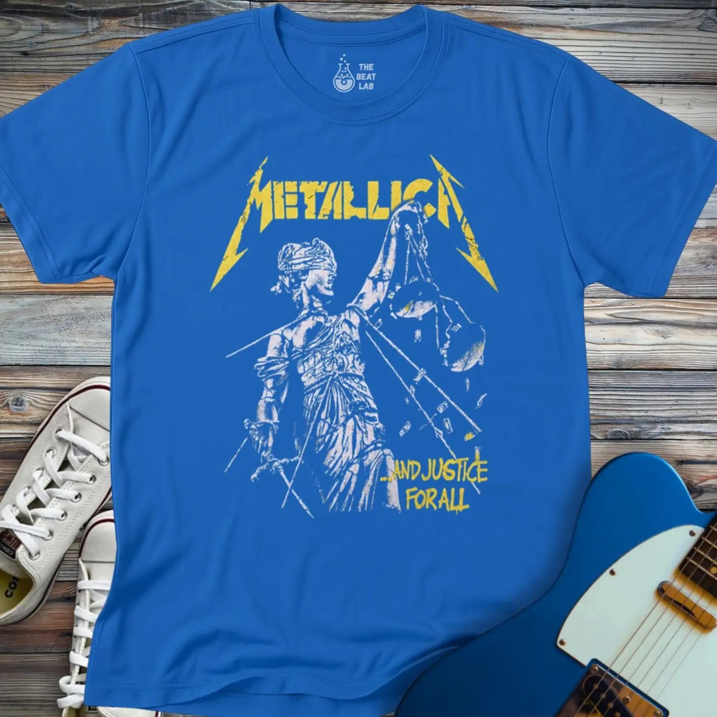 Metallica Justice For All T-shirt - Royal / S - T-Shirt