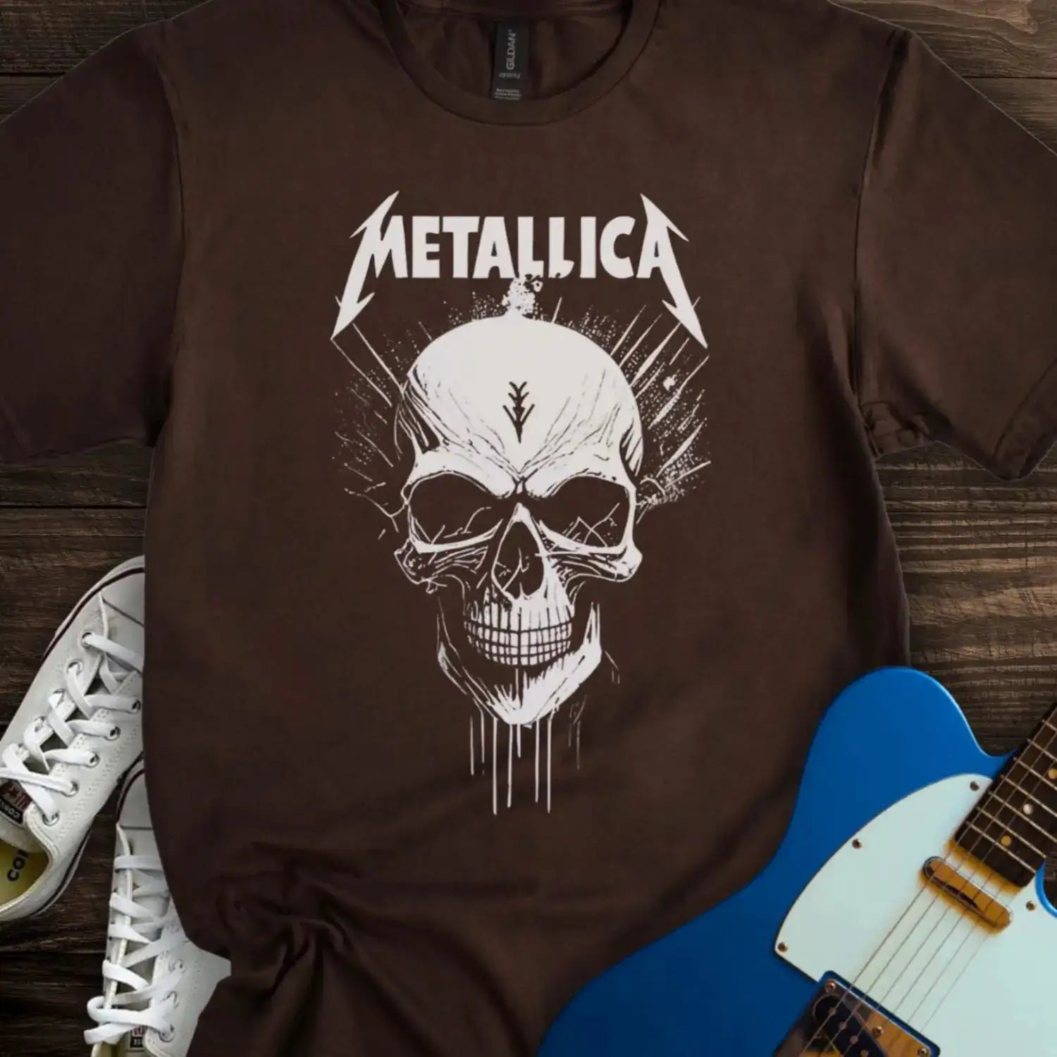Metallica Skull T-shirt Dark Chocolate