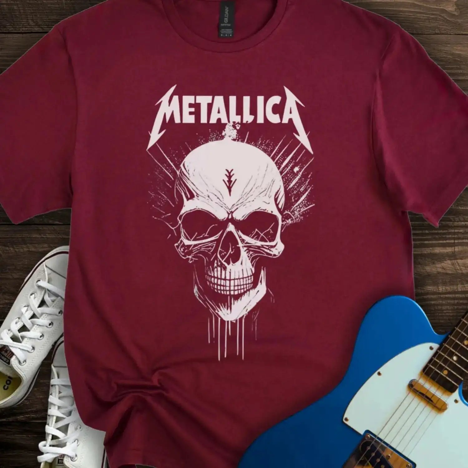 Metallica Skull T-shirt Maroon