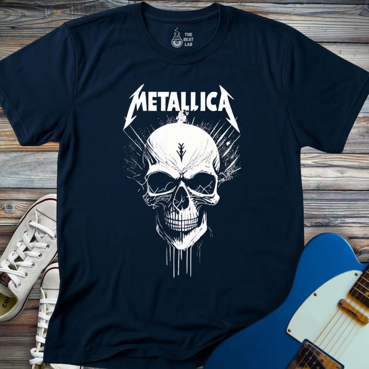 Metallica Skull T-shirt - Navy / S - T-Shirt
