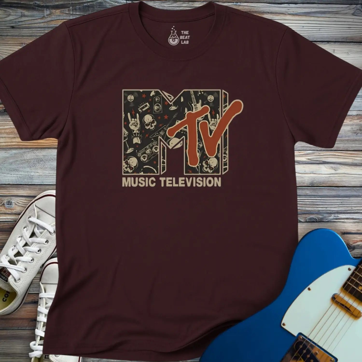 MTV Music Television T-shirt - Dark Chocolate / S - T-Shirt