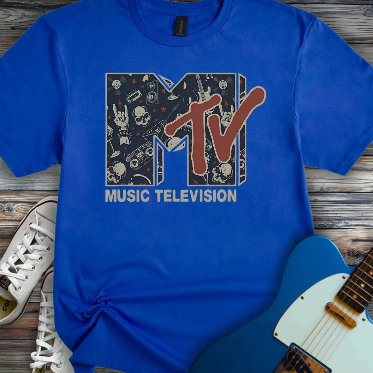 MTV Music Television T-shirt - S / Royal - T-Shirt