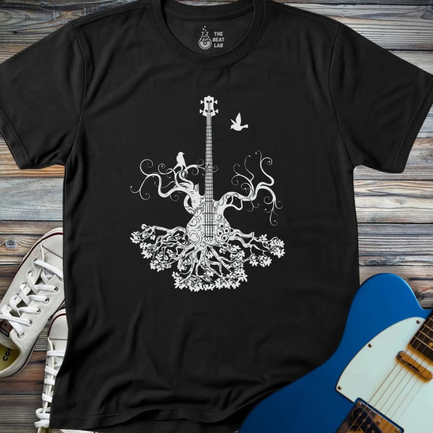 Music Guitar Tree T-shirt - Black / S - T-Shirt