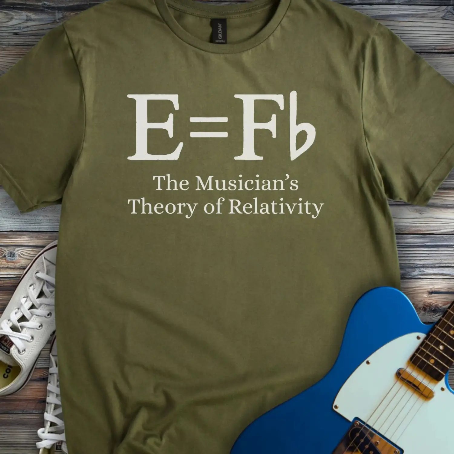 Music Theory of Relativity T-shirt - Military Green / S - T-Shirt