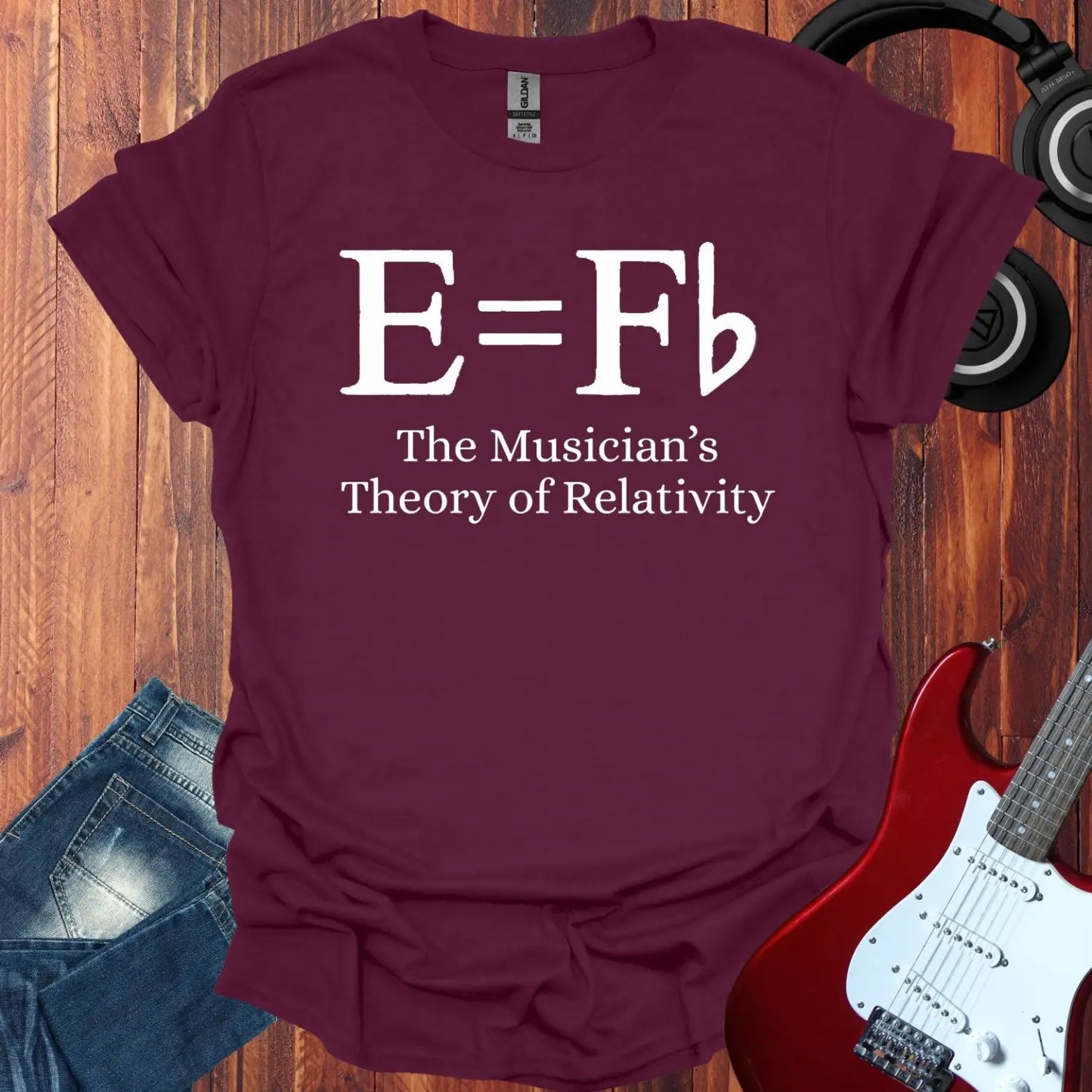 Music Theory of Relativity T-shirt Maroon