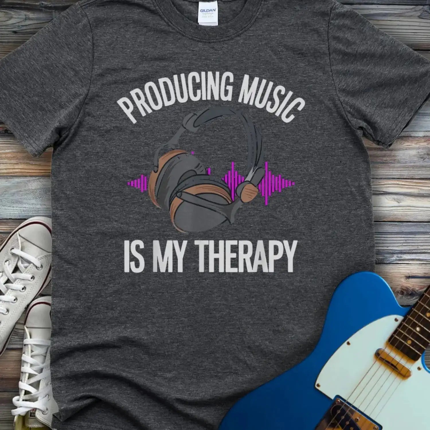 My Therapy: Making Music T-shirt Dark Heather Grey