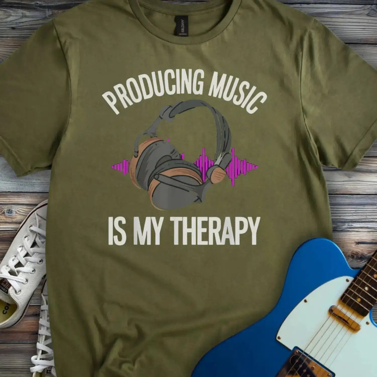 My Therapy: Making Music T-shirt Military Green