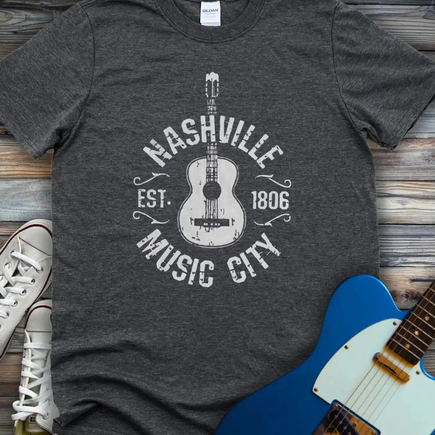 Nashville Music City (I) T-shirt Dark Heather Grey