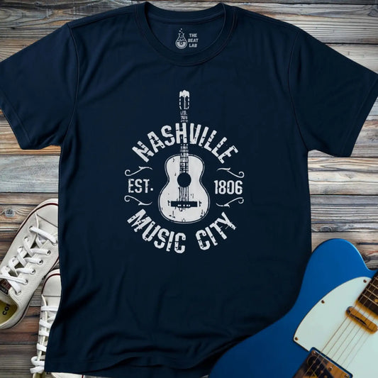 Nashville Music City (I) T-shirt - Navy / S - T-Shirt