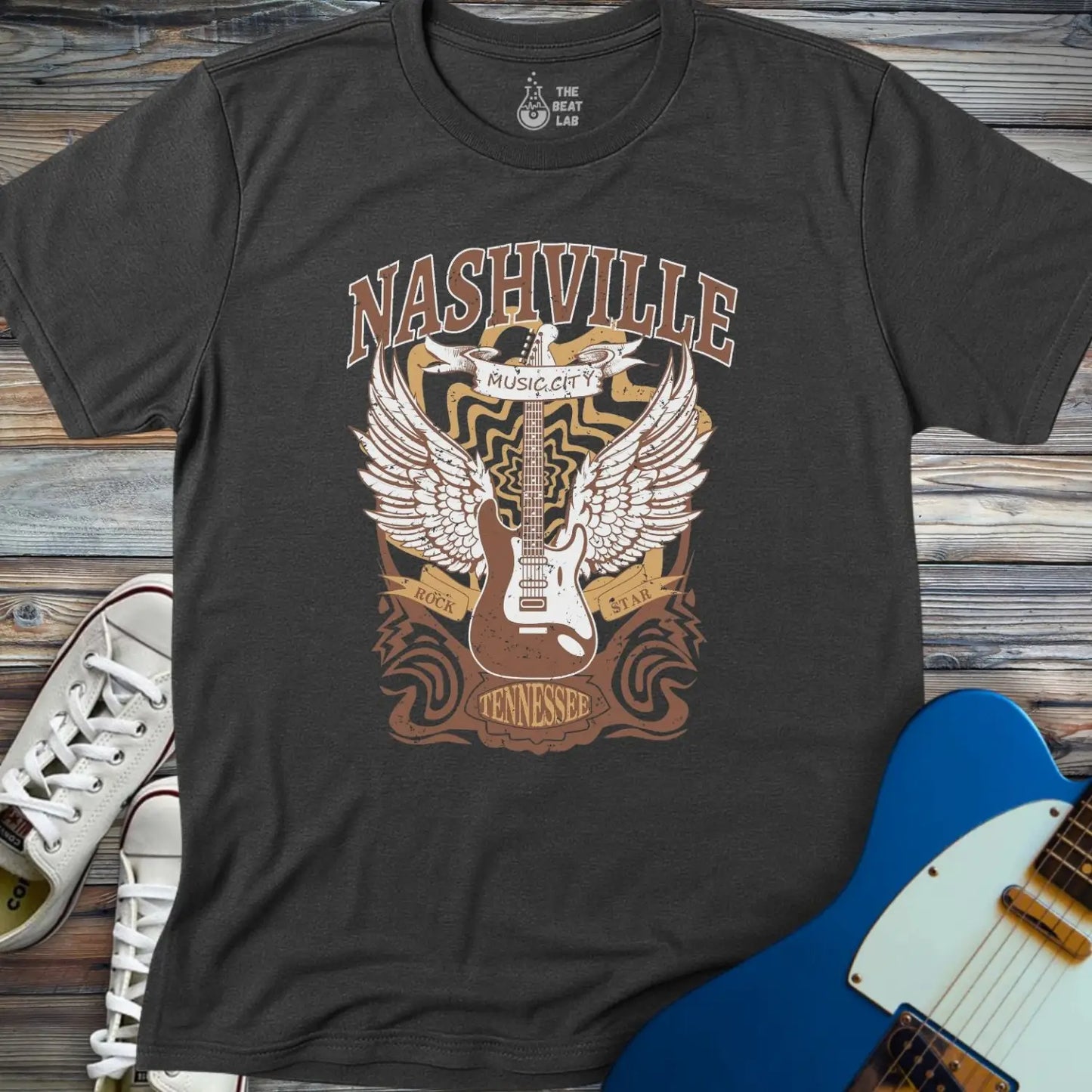 Nashville Music City (II) T-shirt - Dark Heather Grey / S - T-Shirt