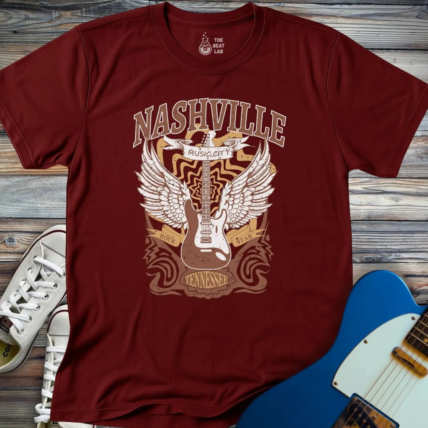 Nashville Music City (II) T-shirt - Maroon / S - T-Shirt