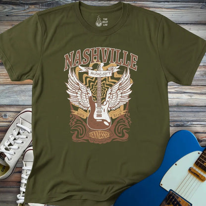 Nashville Music City (II) T-shirt - Military Green / S - T-Shirt