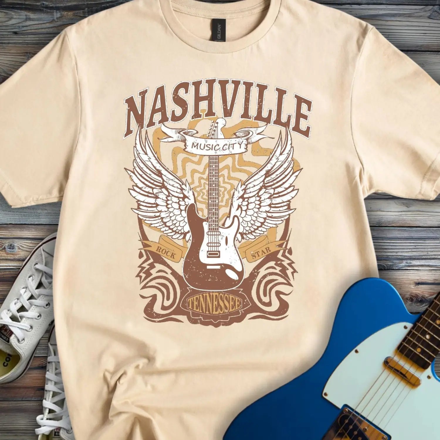 Nashville Music City (II) T-shirt Sand