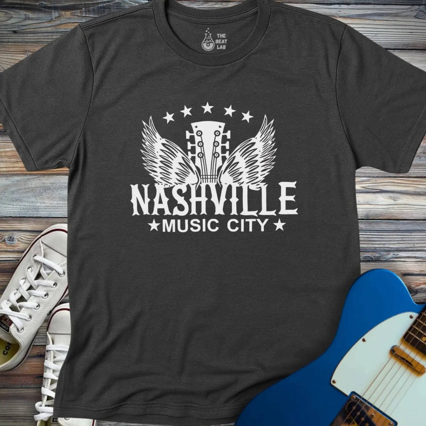 Nashville Music City (III) T-shirt - Dark Heather Grey / S - T-Shirt