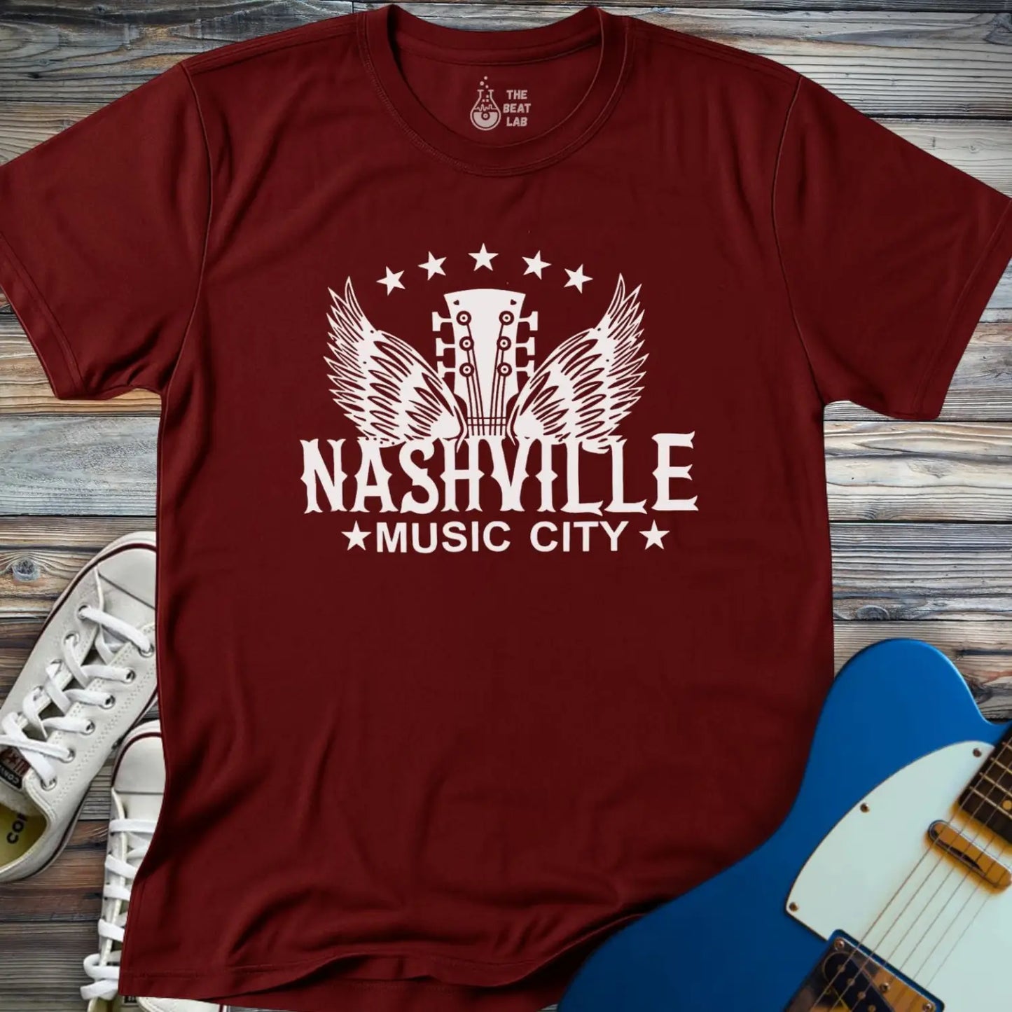 Nashville Music City (III) T-shirt - Maroon / S - T-Shirt