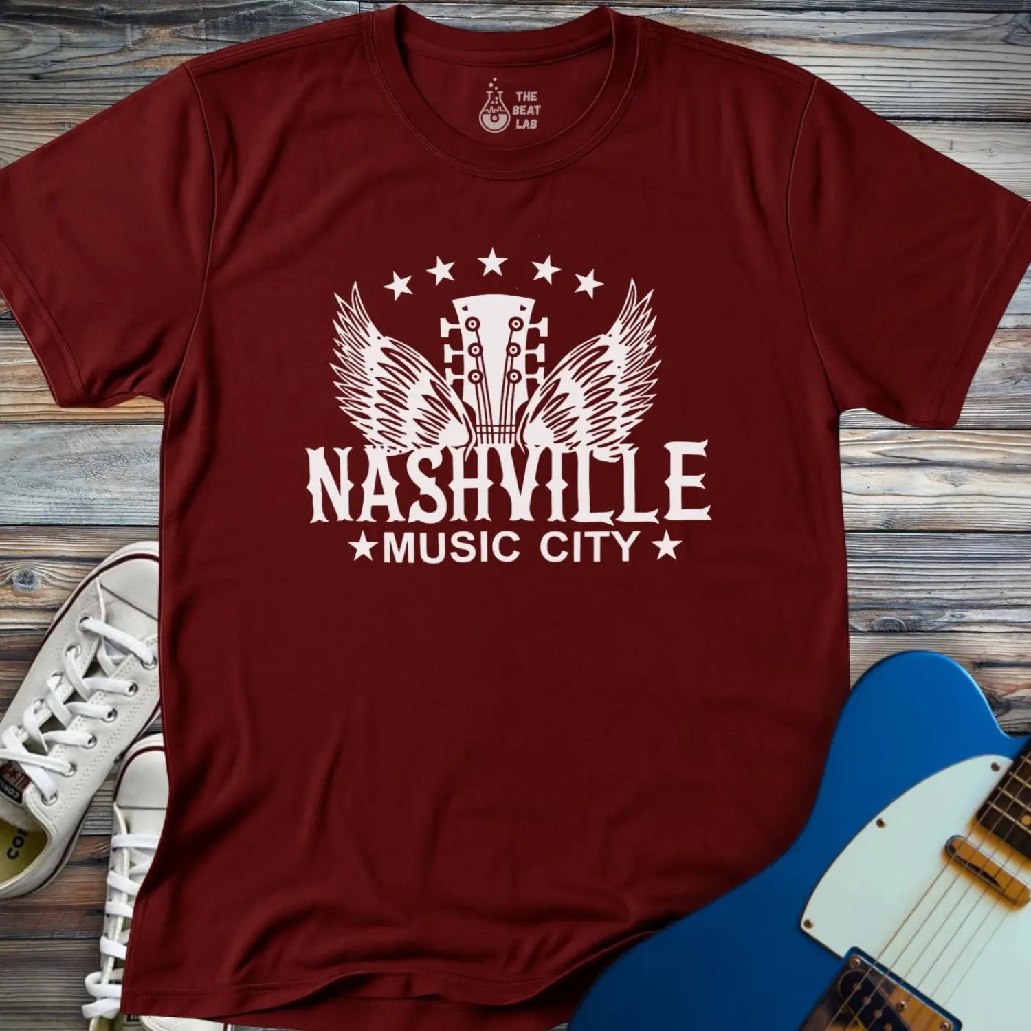 Nashville Music City (III) T-shirt - Maroon / S - T-Shirt