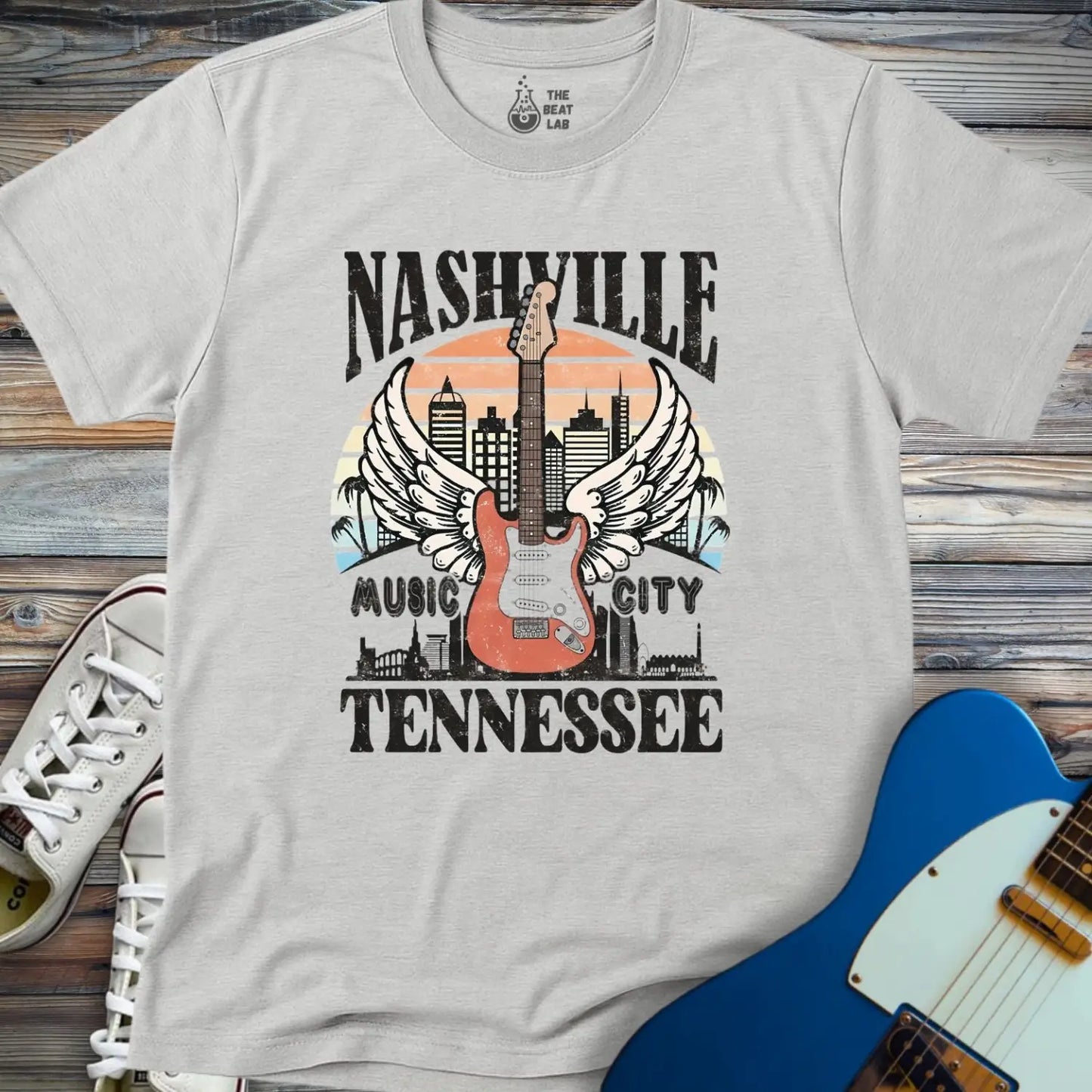 Nashville Music City (IV) T-shirt - Sport Grey / S - T-Shirt