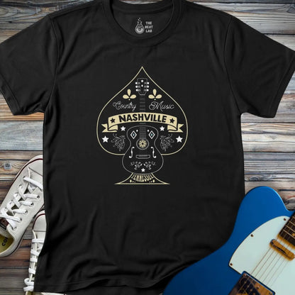 Nashville Music City (V) T-shirt - Black / S - T-Shirt