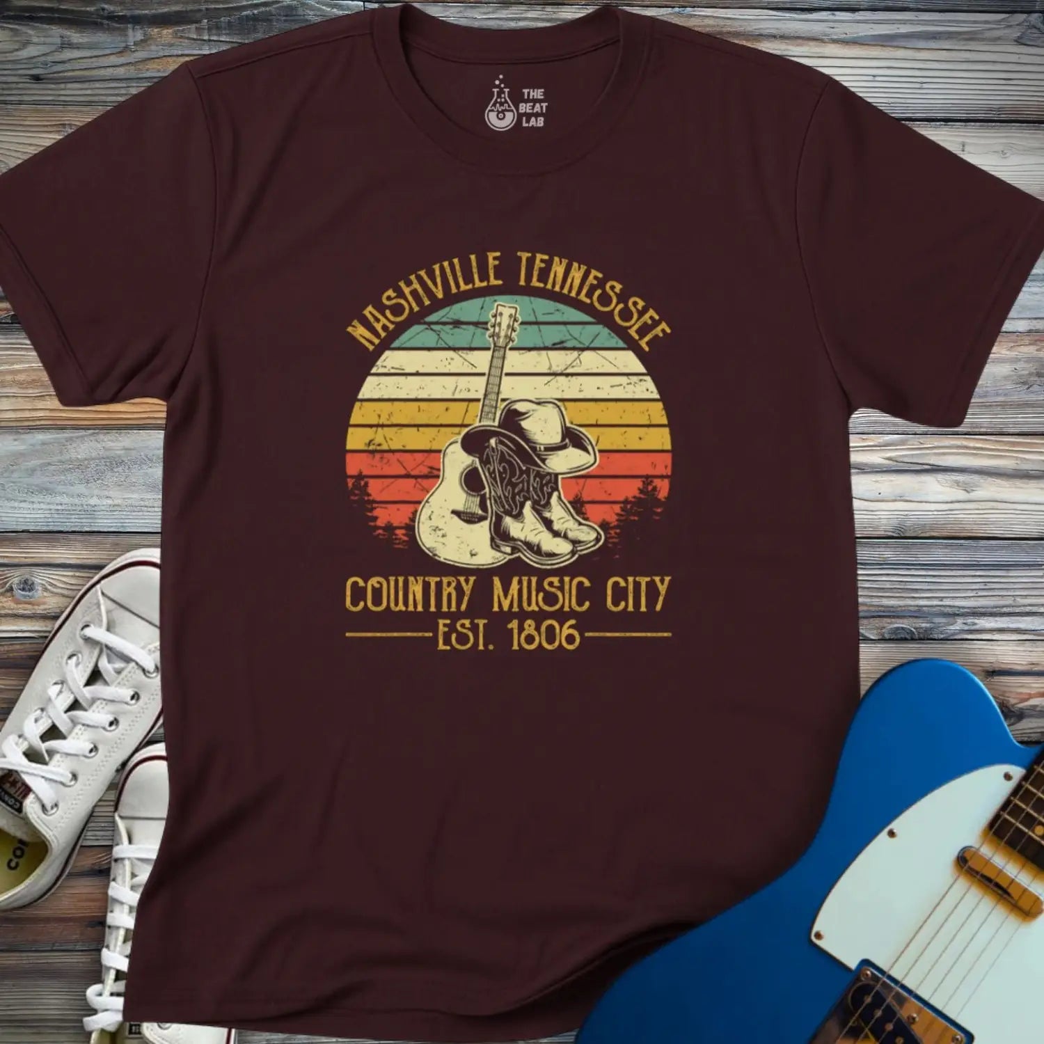 Nashville Music City (VI) T-shirt - Dark Chocolate / S - T-Shirt