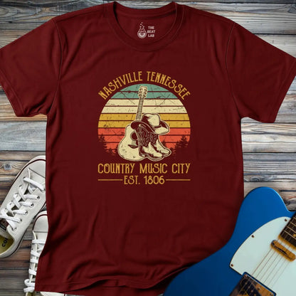 Nashville Music City (VI) T-shirt - Maroon / S - T-Shirt