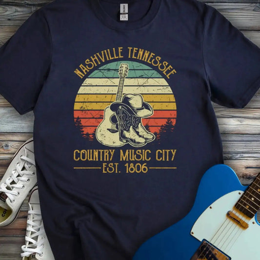 Nashville Music City (VI) T-shirt Navy