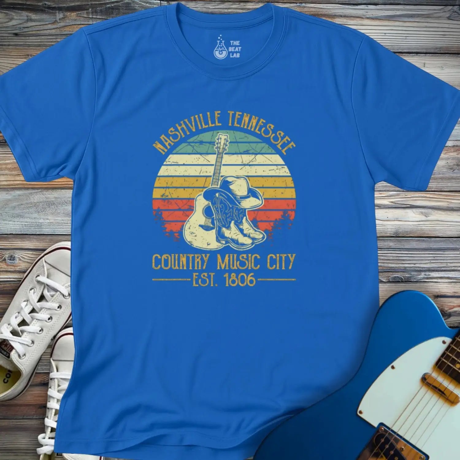 Nashville Music City (VI) T-shirt - Royal / S - T-Shirt