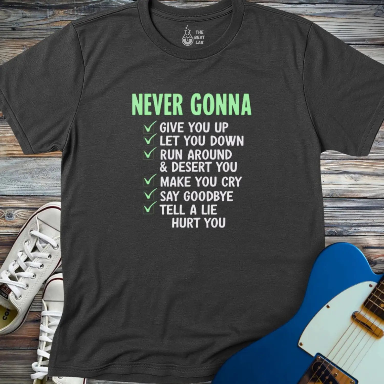 Never Gonna (II) T-shirt - Dark Heather Grey / S - T-Shirt