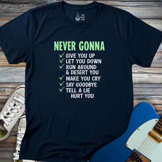 Never Gonna (II) T-shirt - Navy / S - T-Shirt