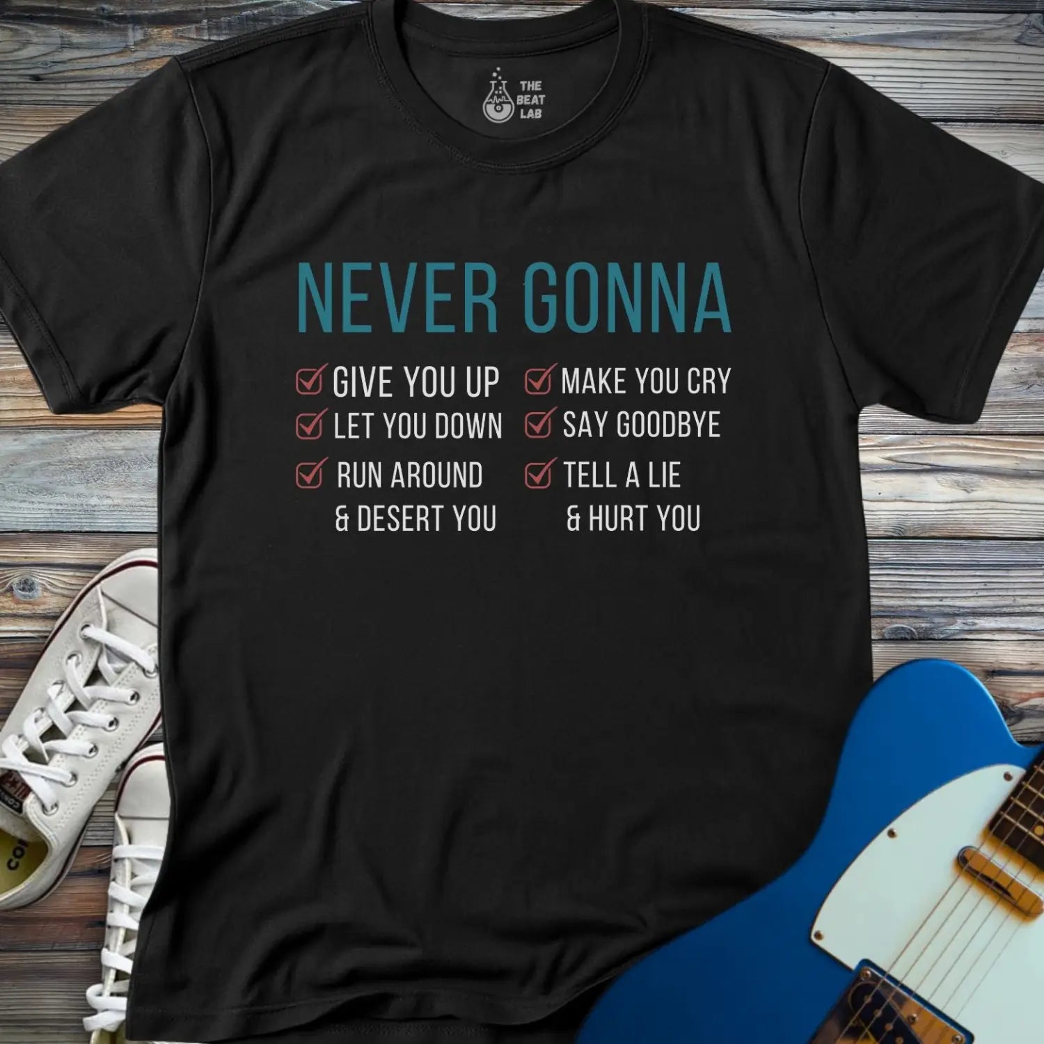 Never Gonna T-shirt - Black / S - T-Shirt