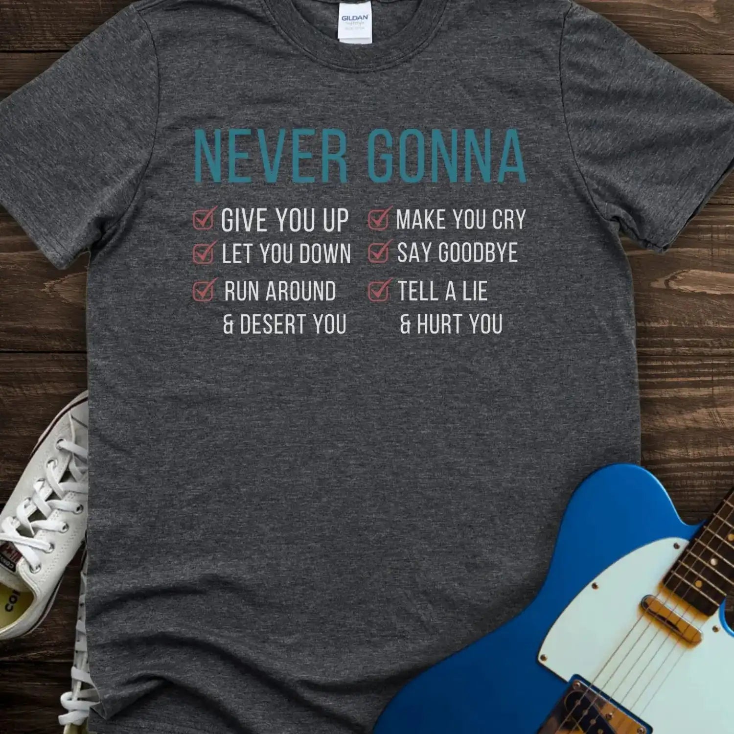 Never Gonna T-shirt Dark Heather Grey