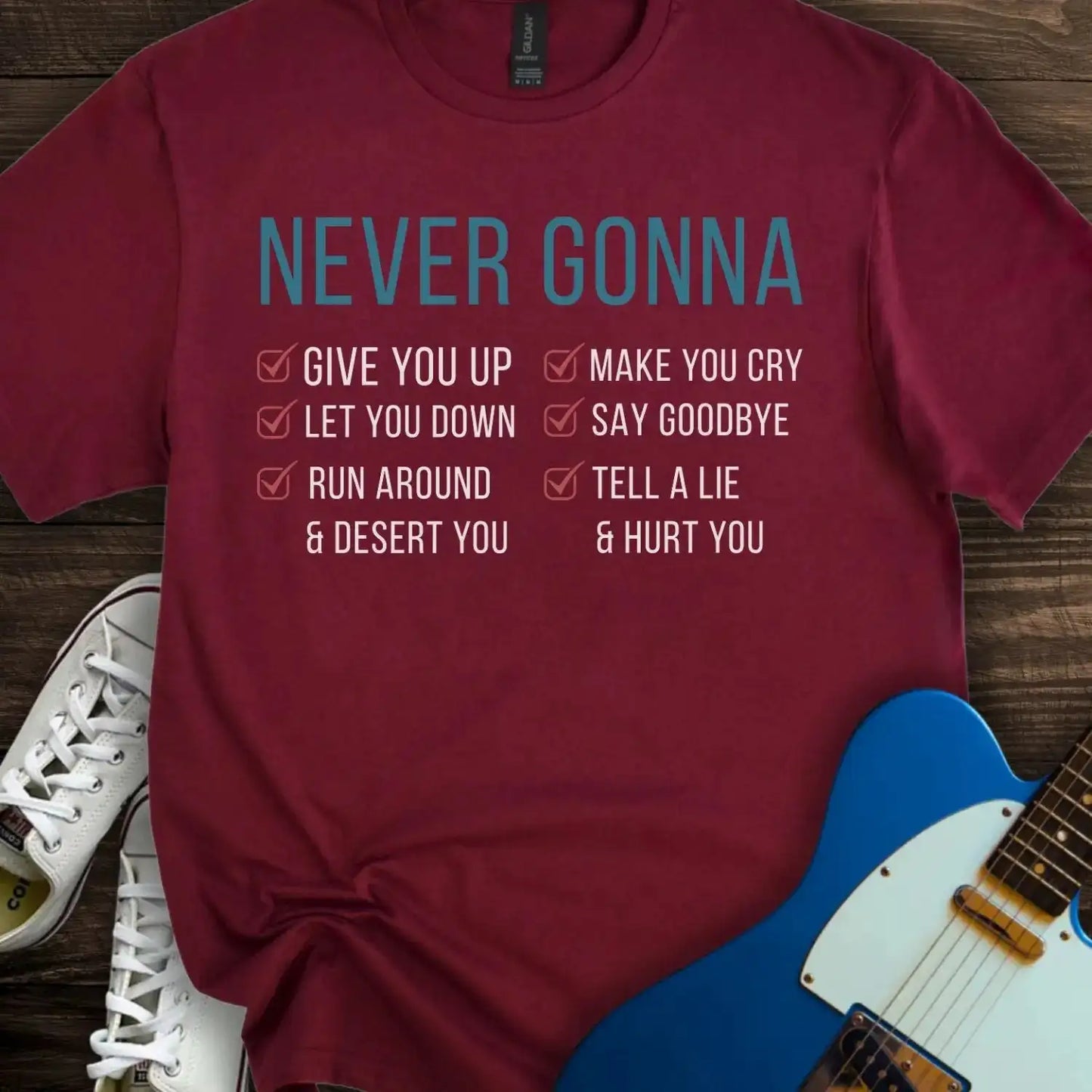 Never Gonna T-shirt Maroon