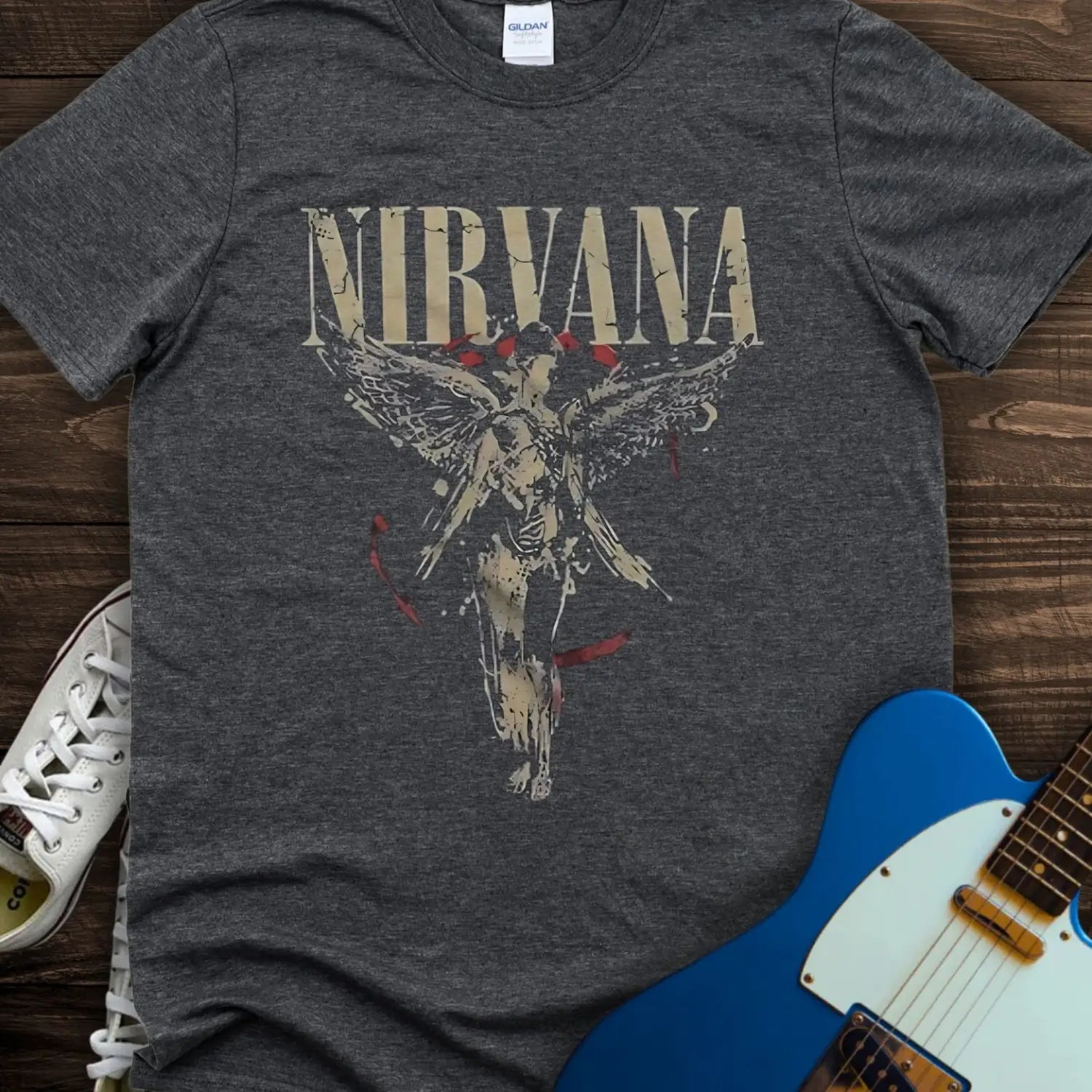 Nirvana (II) T-shirt - Dark Heather Grey / S - T-Shirt