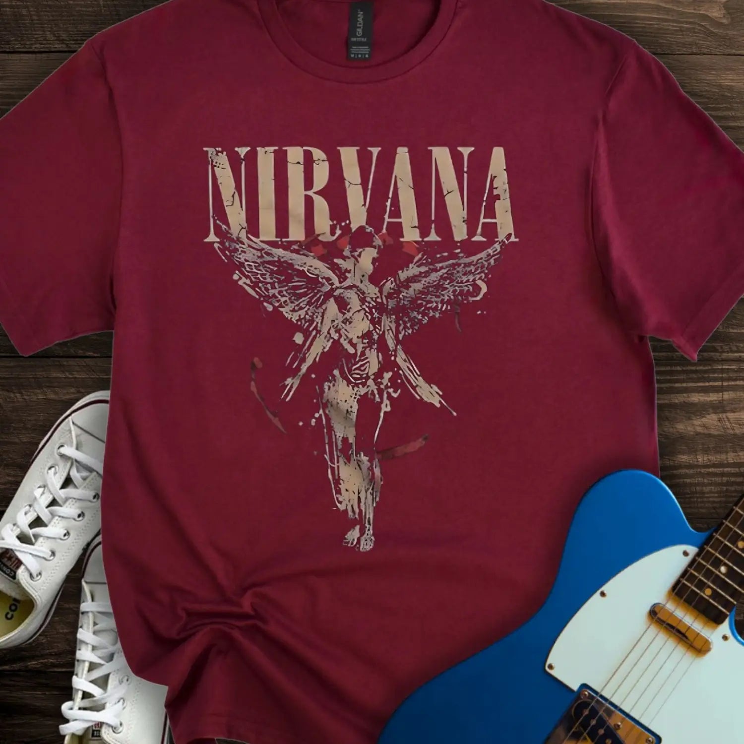Nirvana (II) T-shirt - Maroon / S - T-Shirt
