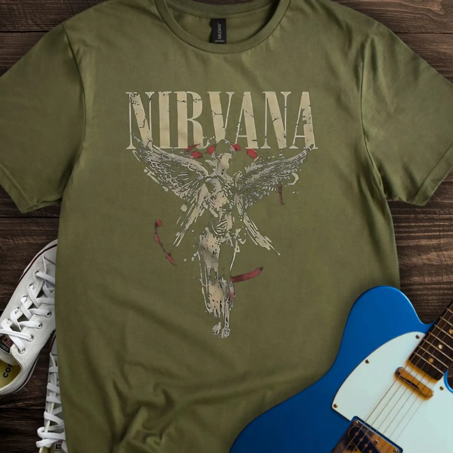 Nirvana (II) T-shirt - Military Green / S - T-Shirt