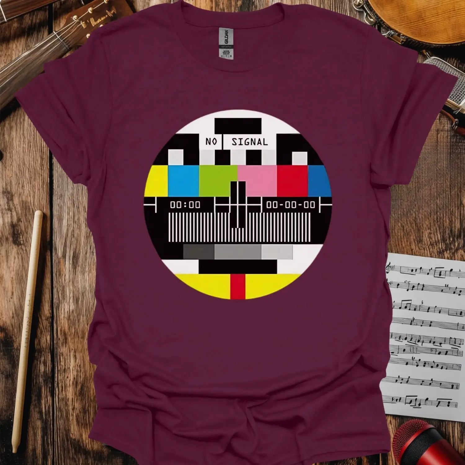 No Signal T-shirt - S / Maroon - T-Shirt