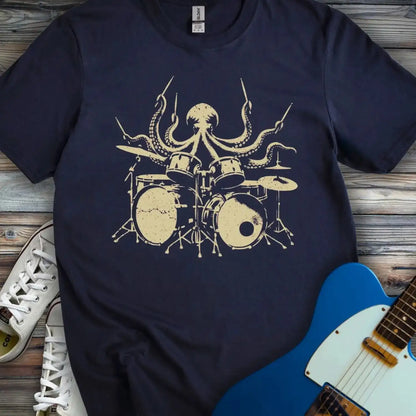 Octopus Drummer T-shirt Navy
