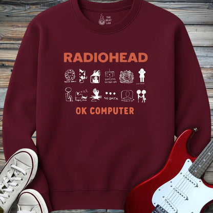 Ok Computer Crewneck - Maroon / S - Sweatshirt