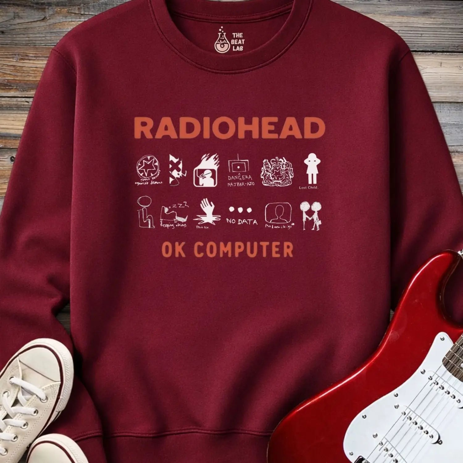 Ok Computer Crewneck - Maroon / S - Sweatshirt