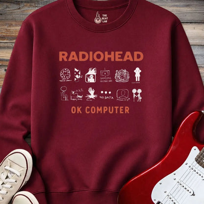 Ok Computer Crewneck - Maroon / S - Sweatshirt
